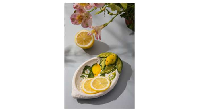 Лимонница Лимоны и цветы 19х13 см, керамика EDELWEISS EDW-351R