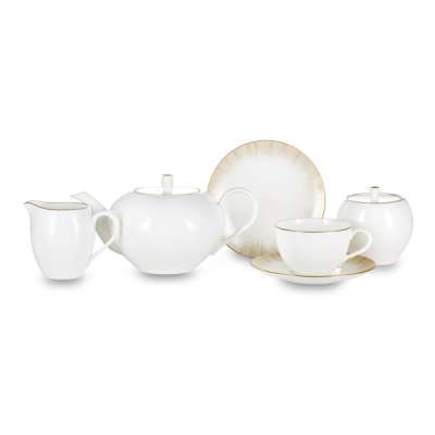 Сервиз чайный Narumi Сверкающее Золото на 6 персон 21 предмет, фарфор костяной