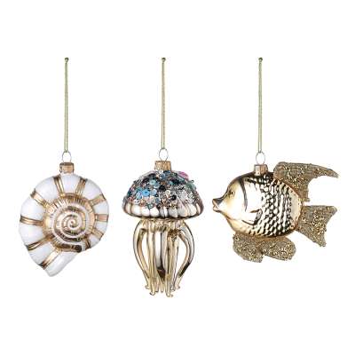Набор ёлочных украшений Sea Life из коллекции New Year Essential, 3 шт. TKANO TK24-NY_DEC0009