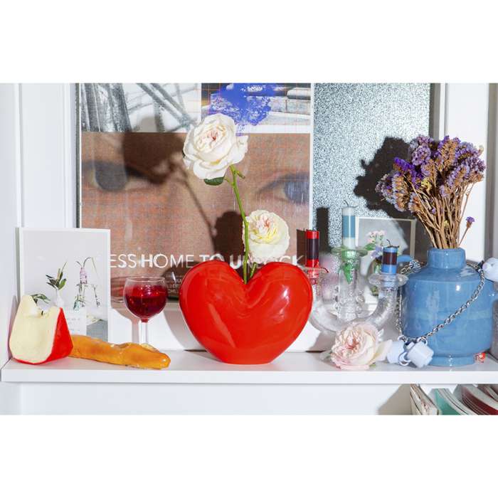 Ваза для цветов love, 15,5 см, красная DOIY DYVASHERE