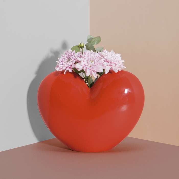 Ваза для цветов love, 15,5 см, красная DOIY DYVASHERE