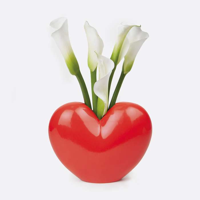Ваза для цветов love, 15,5 см, красная DOIY DYVASHERE