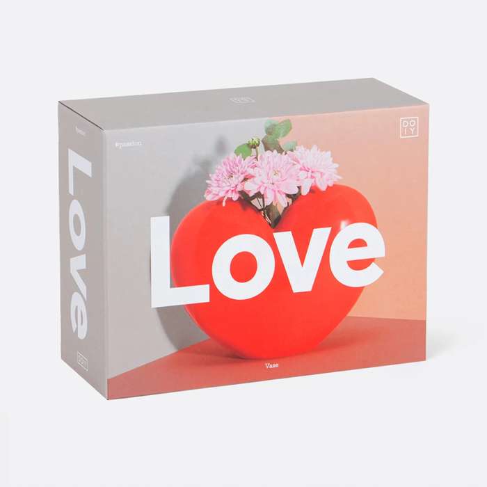 Ваза для цветов love, 15,5 см, красная DOIY DYVASHERE