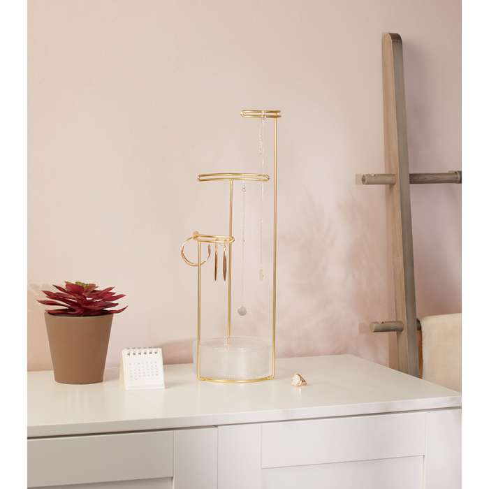 Держатель для украшений tesora, стекло/латунь UMBRA 1014862-104