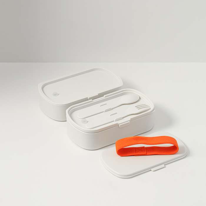 Ланч-бокс с приборами food time, 1 л, молочный Smart Solutions SS0000320