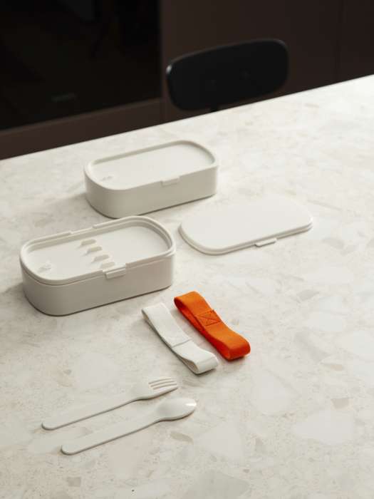 Ланч-бокс с приборами food time, 1 л, молочный Smart Solutions SS0000320