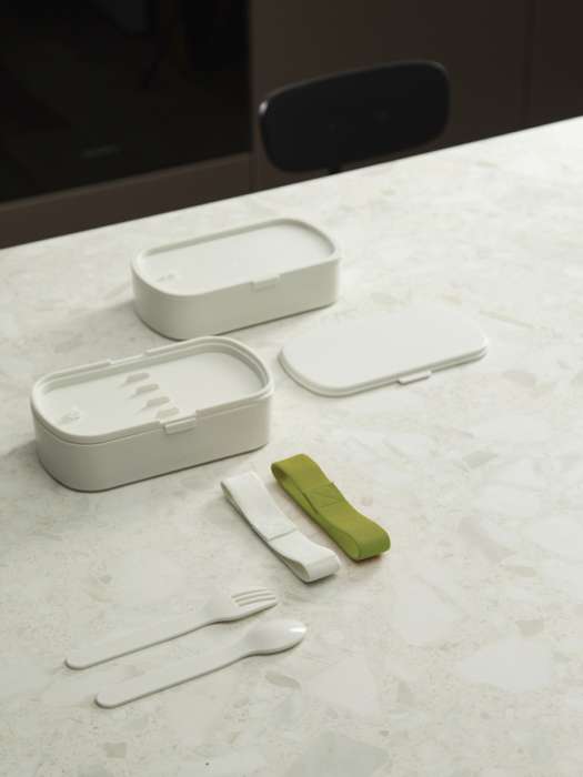 Ланч-бокс с приборами food time, 1 л, молочный Smart Solutions SS0000320