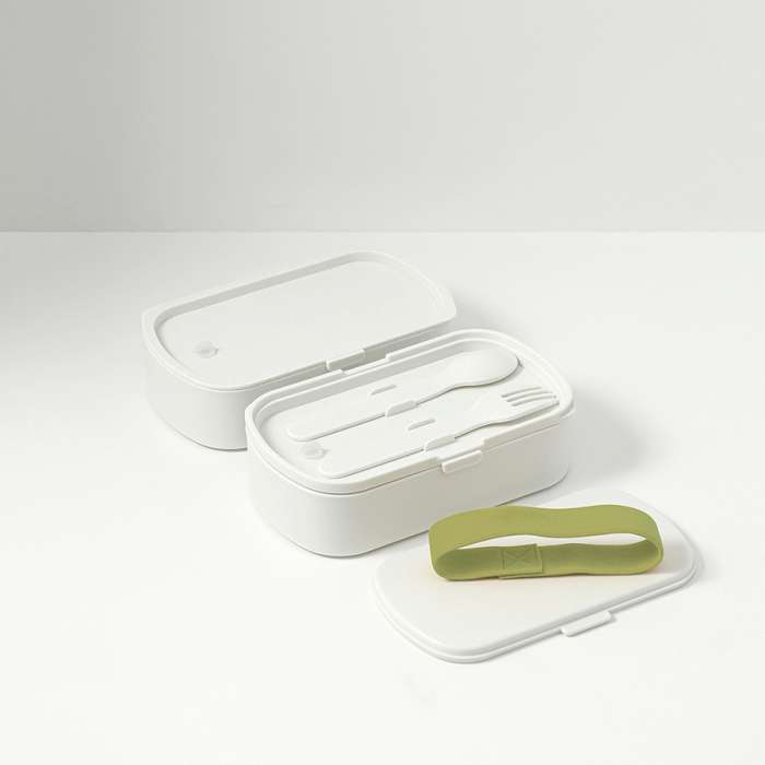 Ланч-бокс с приборами food time, 1 л, молочный Smart Solutions SS0000320