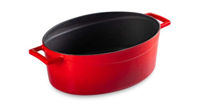 Литая чугунная утятница с крышкой красная 23x29см, 4,7л LAVA LV O TC 29 K1 Red LV O TC 29 K1 R