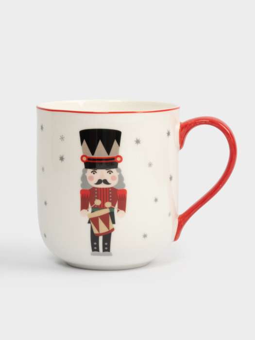 Кружка, 450 мл, фарфор F, бело-красная, Щелкунчик, Nutcracker ANNA LAFARG ANLAF-TNG2003-2