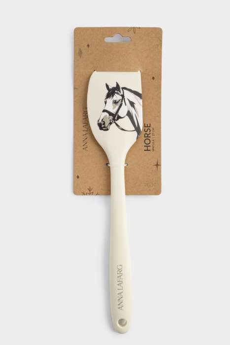 Лопатка-шпатель, 27 см, силикон, молочная, Конь, Horse ANNA LAFARG ANLAF-HRN-72-33