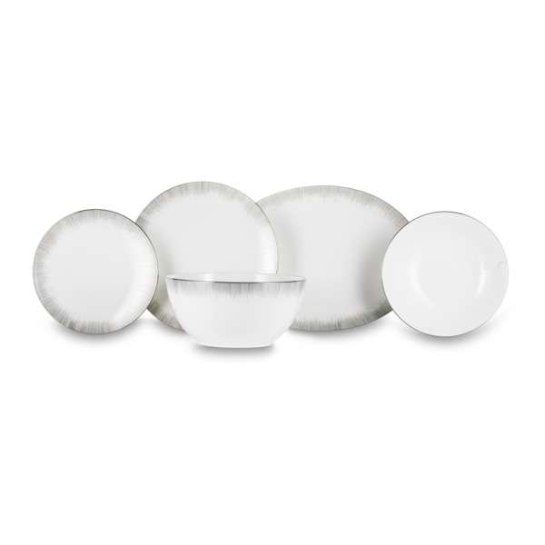 Сервиз столовый Narumi Сверкающая Платина на 6 персон 20 предметов, фарфор костяной