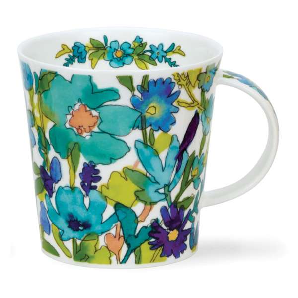 Кружка Dunoon Цветочный душ Кернгорм 480 мл, фарфор костяной, голубые цветы