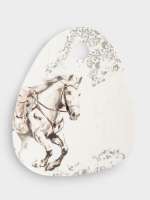 Подставка под горячее, 15x20 см, керамика/пробка, треугольник, белая, Конь, White horse ANNA LAFARG ANLAF-YX-HR-2