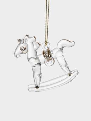 Игрушка елочная, 5 см, стекло, золотистая, Лошадка-качалка, Event ANNA LAFARG ANLAF-DF26