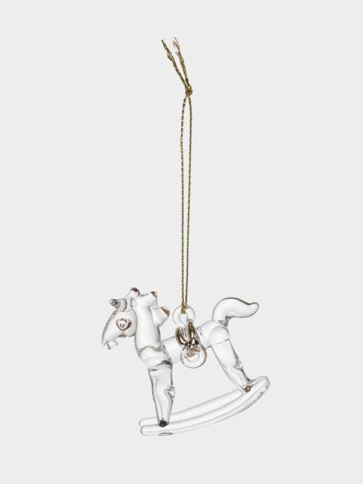 Игрушка елочная, 5 см, стекло, золотистая, Лошадка-качалка, Event ANNA LAFARG ANLAF-DF26