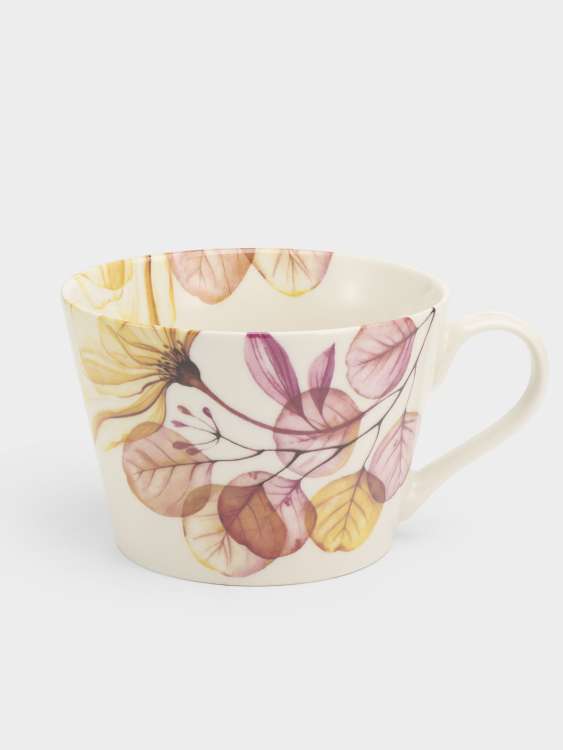 Кружка, 480 мл, фарфор N, белая, Азалия бежевая, Magic flowers ANNA LAFARG ANLAF2-TC478-A2001-A