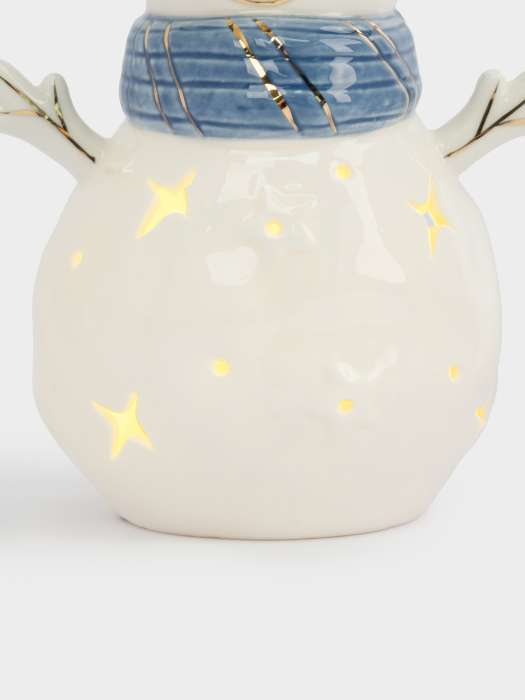 Статуэтка с подсветкой, 15 см, фарфор P, бело-голубая, Снеговик, Snowfall ANNA LAFARG ANLAF-YH19B039