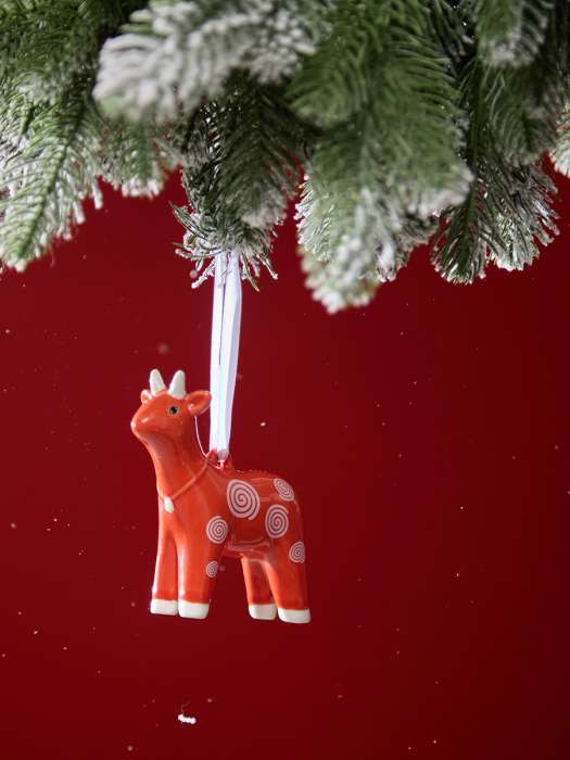 Ёлочная игрушка Символ года огненно-красного цвета из коллекции new year essential Tkano TK26-NY_DEC0008