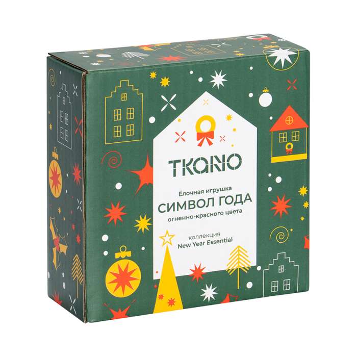 Ёлочная игрушка Символ года огненно-красного цвета из коллекции new year essential Tkano TK26-NY_DEC0008