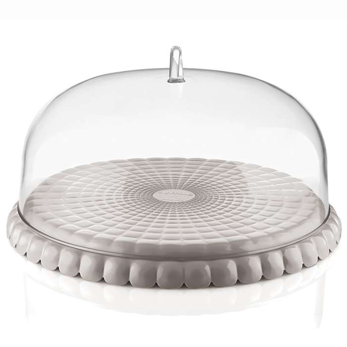 Блюдо сервировочное с крышкой tiffany, D30 см, серо-бежевое Guzzini 199501158