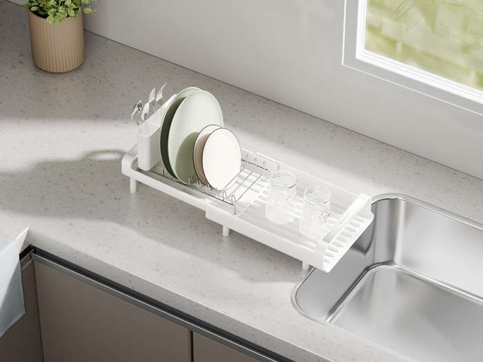Сушилка для посуды atle раздвижная малая, белая Smart Solutions SS000010