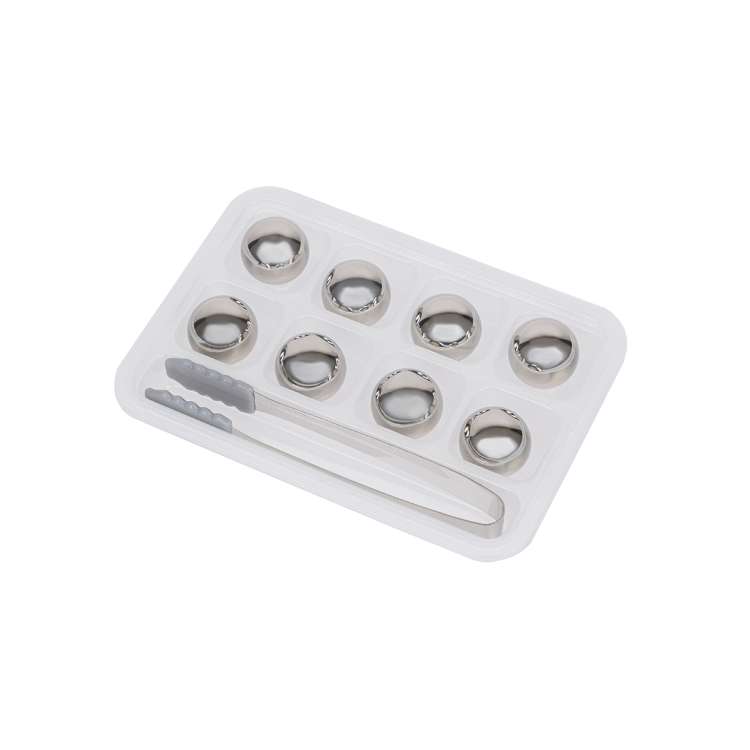 Набор охлаждающих шариков (кубики 25 мм (8шт.), щипцы для льда) HomeFeel HJ-IC03