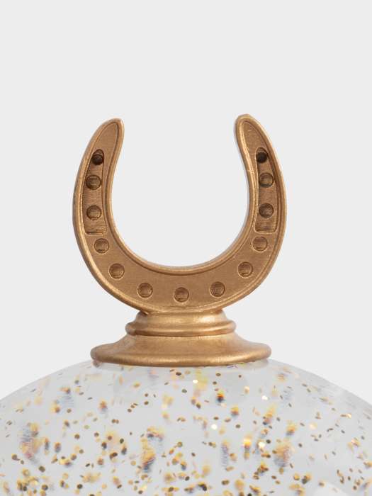 Снежный фонарь, 18 см, с подсветкой, пластик, золотистый, Лошадь в шаре, Horse ANNA LAFARG ANLAF-YJJS14