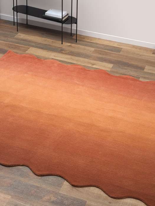 Ковер из шерсти over horizon терракотового цвета из коллекции trendy ruffles, 120х180 см Tkano TK25-DR0003
