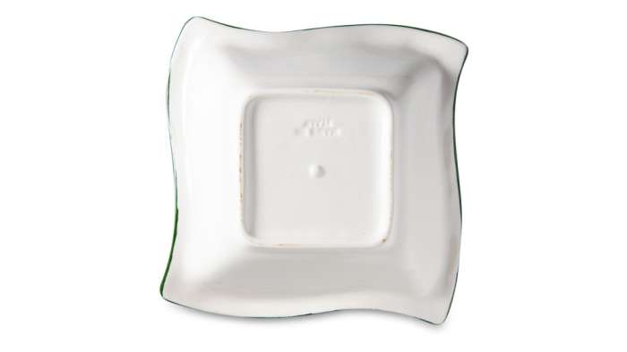 Салатник квадратный с изгибом порционный Томаты и оливки 18х18 см, керамика EDELWEISS EDW-8001P