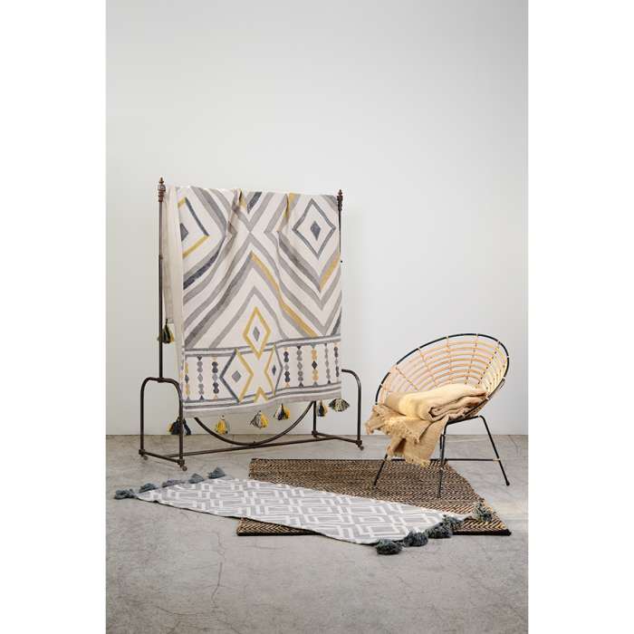 Ковер из хлопка с контрастным узором и кисточками из коллекции ethnic, 200х300 см Tkano TK20-DR0021