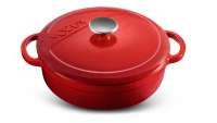Кастрюля с крышкой низкая L'amour d24 см, чугун, красная VOEUX VOX-8683642549902