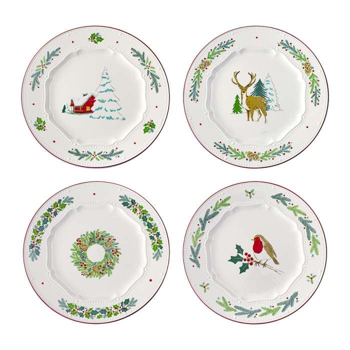 Набор из четырех тарелок nordic winter из коллекции new year essential, D23 см Tkano TK25-NY_PL0002