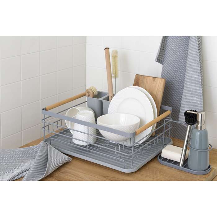 Сушилка для посуды granli, 43x30,5x14 см, серая Smart Solutions WNM-SS-DRNGR-MTPP-GR