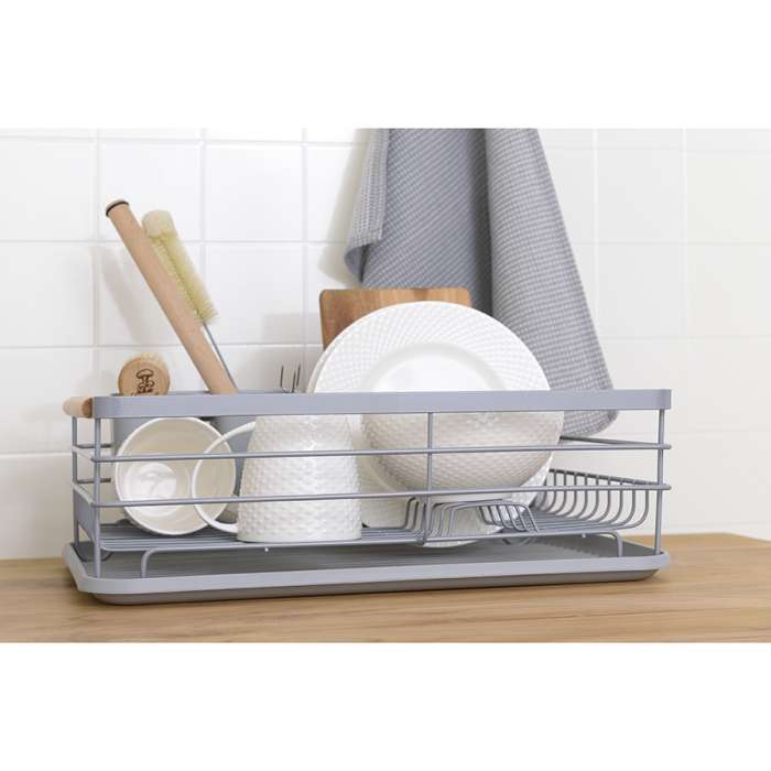 Сушилка для посуды granli, 43x30,5x14 см, серая Smart Solutions WNM-SS-DRNGR-MTPP-GR
