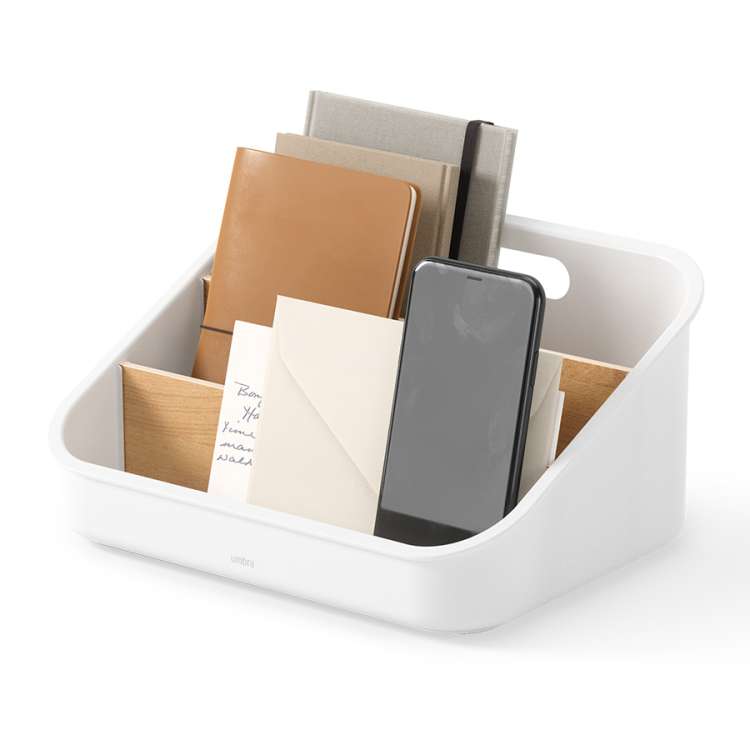Органайзер bellwood, 26х13 см, белый/натуральное дерево UMBRA 1019940-668