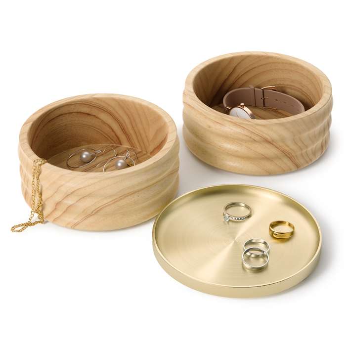 Шкатулка для украшений tesora, натуральное дерево/латунь UMBRA 1021398-1291-CHN