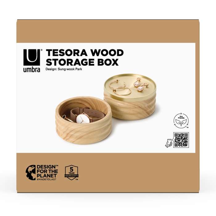 Шкатулка для украшений tesora, натуральное дерево/латунь UMBRA 1021398-1291-CHN