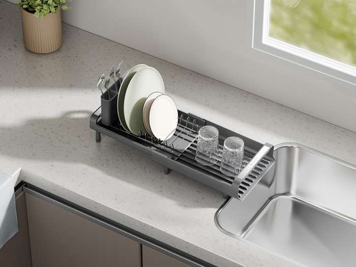 Сушилка для посуды atle раздвижная малая, серая Smart Solutions SS00009