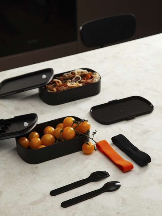 Ланч-бокс с приборами food time, 1 л, черный Smart Solutions SS-LBDL-PP-BLK-1