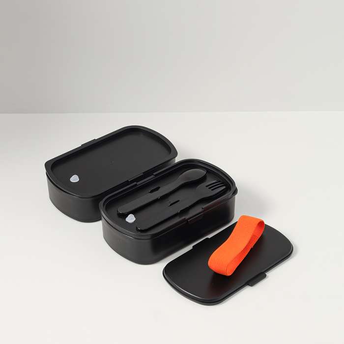 Ланч-бокс с приборами food time, 1 л, черный Smart Solutions SS-LBDL-PP-BLK-1