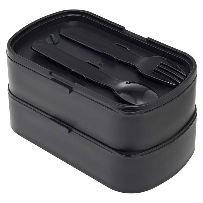 Ланч-бокс с приборами food time, 1 л, черный Smart Solutions SS-LBDL-PP-BLK-1