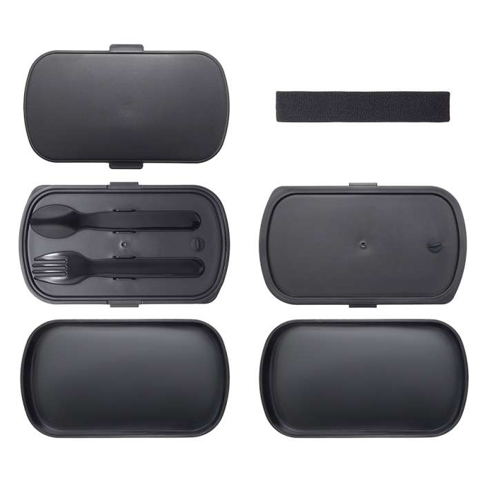 Ланч-бокс с приборами food time, 1 л, черный Smart Solutions SS-LBDL-PP-BLK-1