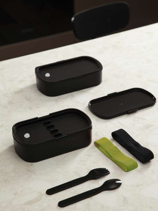 Ланч-бокс с приборами food time, 1 л, черный Smart Solutions SS-LBDL-PP-BLK-1