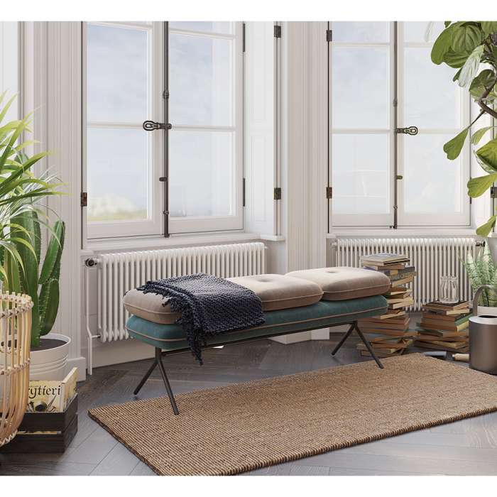 Банкетка pea, велюр, бежевая/сине-зеленая Bergenson Bjorn BB0000156