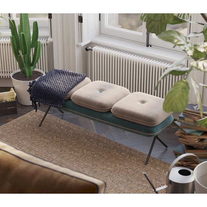 Банкетка pea, велюр, бежевая/сине-зеленая Bergenson Bjorn BB0000156