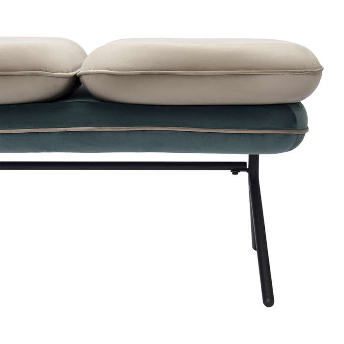 Банкетка pea, велюр, бежевая/сине-зеленая Bergenson Bjorn BB0000156