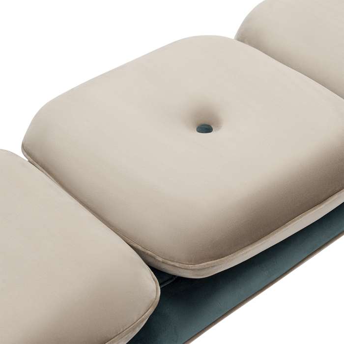Банкетка pea, велюр, бежевая/сине-зеленая Bergenson Bjorn BB0000156