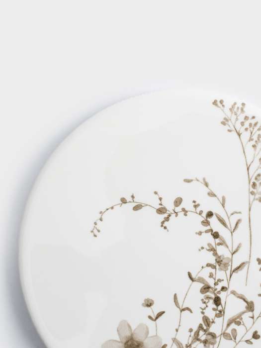 Подставка под кружку, 11 см, круглая, керамика/пробка, белая, Осенние цветы, Florance ANNA LAFARG ANLAF-YUXIN-138