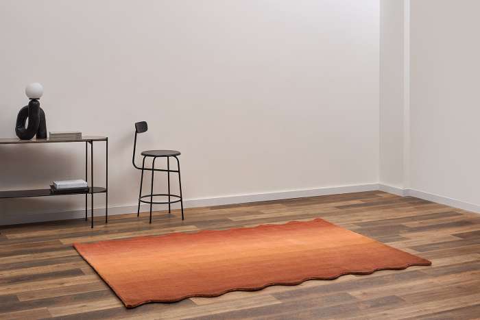 Ковер из шерсти over horizon терракотового цвета из коллекции trendy ruffles, 180х230 см Tkano TK25-DR0004